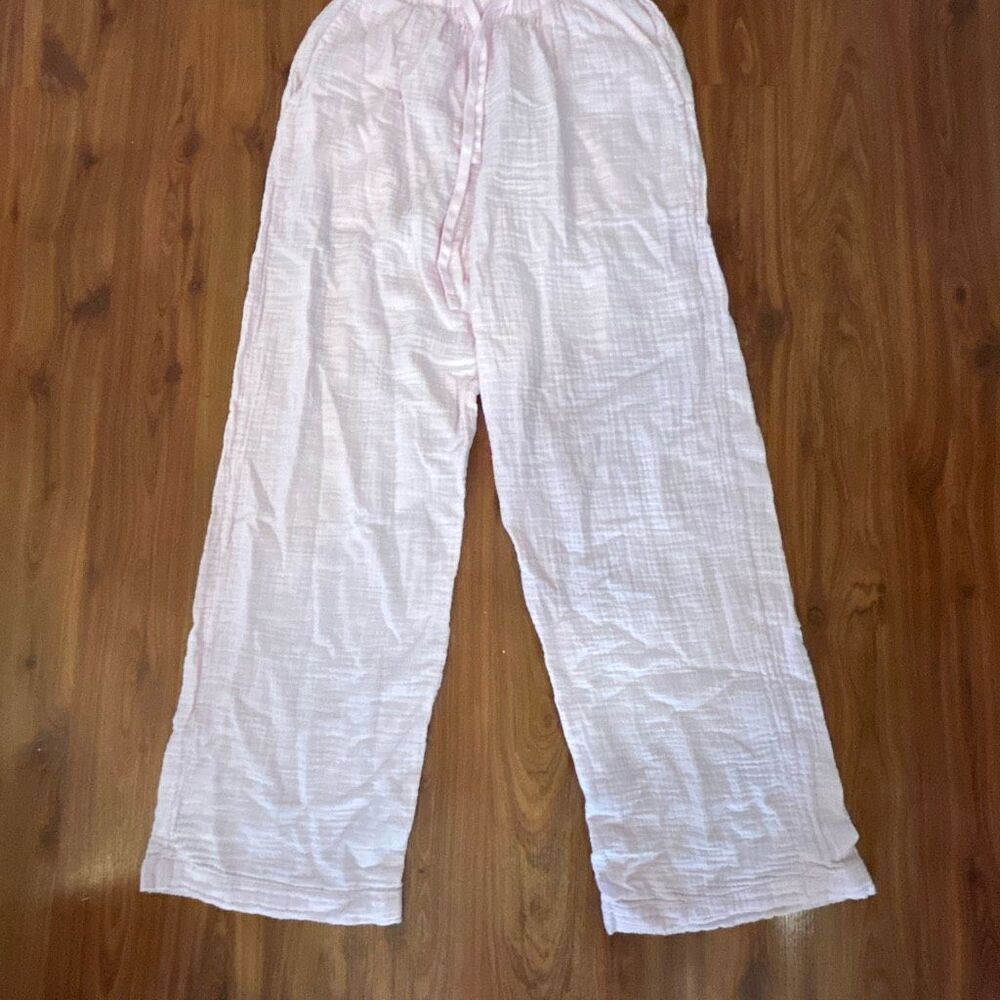 Little Moon pink gauze wide leg beachy casual pants xxs